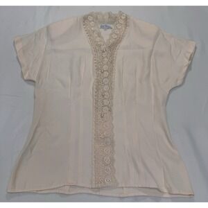 Vintage Sonja Ratay  For San Andrea Blouse Lace Lightweight Sheer Size 6‎